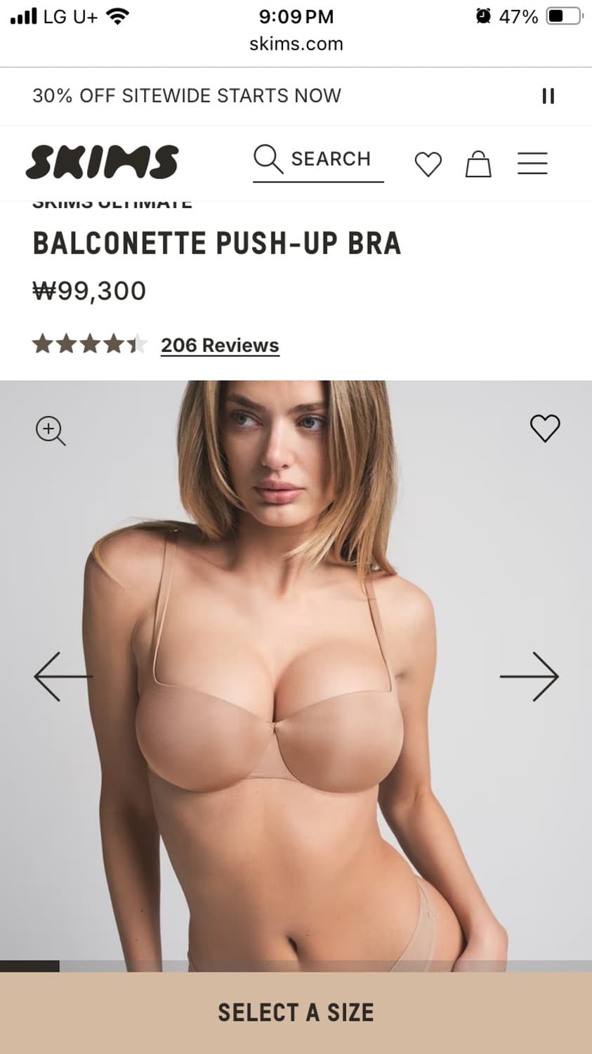 skims 스킴스 발코니 푸쉬업 브라 36b 택만뗀 새거 상품이미지1