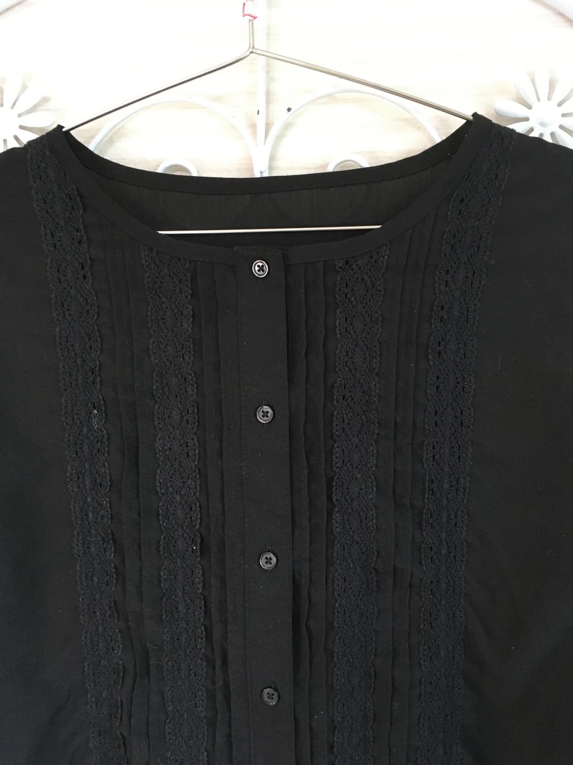 빈티지 블랙 레이스 블라우스 y2k 스트릿 갸루 펑키 일본빈티지697 상품이미지4