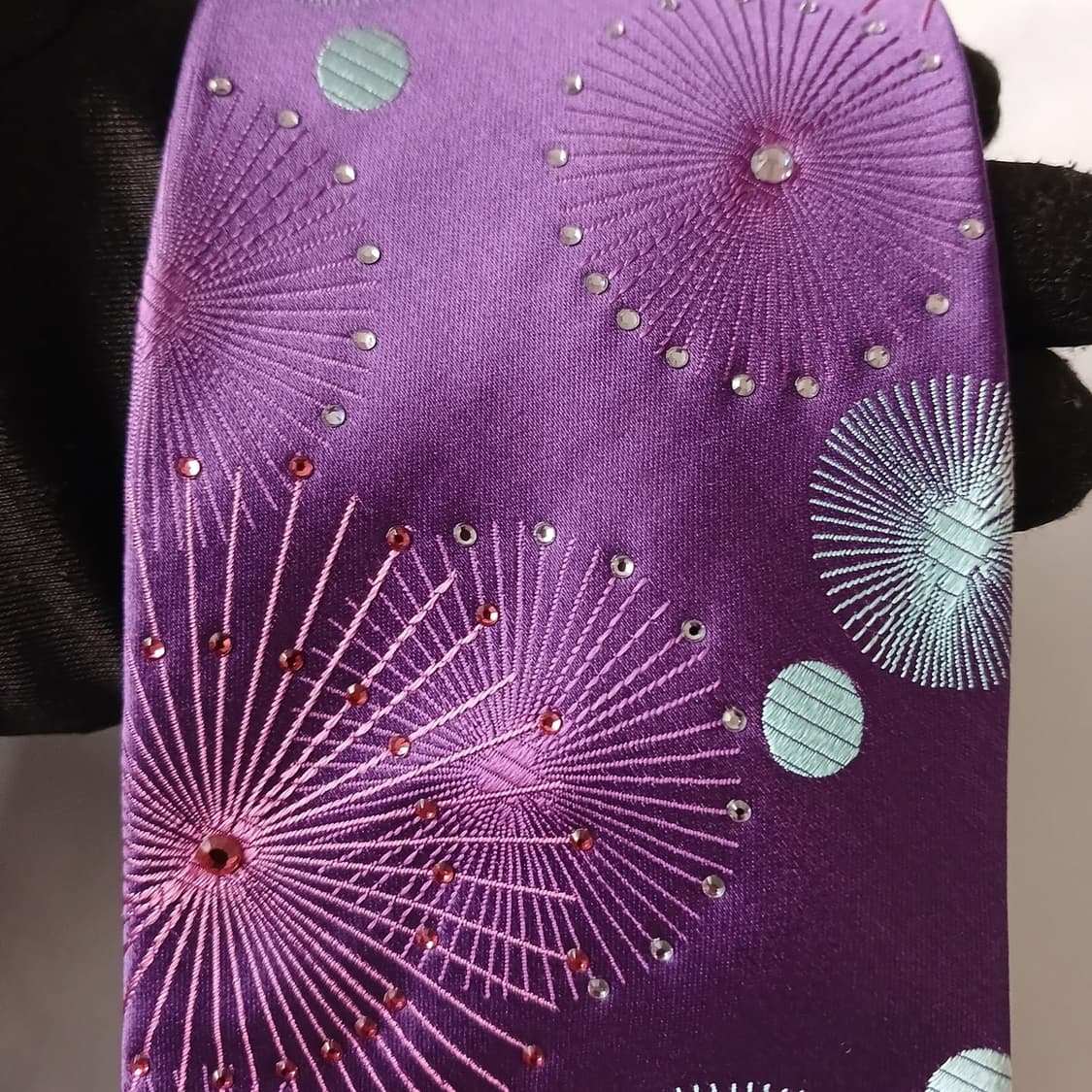 밀라숀 실크 퍼플 패턴 넥타이 9.3cm A+등급 A19376
 상품이미지6