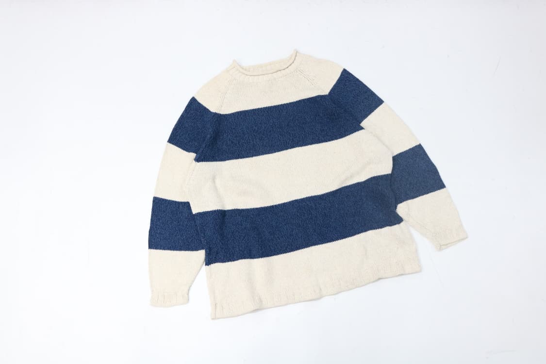 에디바우어 빈티지 굵은 스트라이프 코튼 니트 상품이미지2