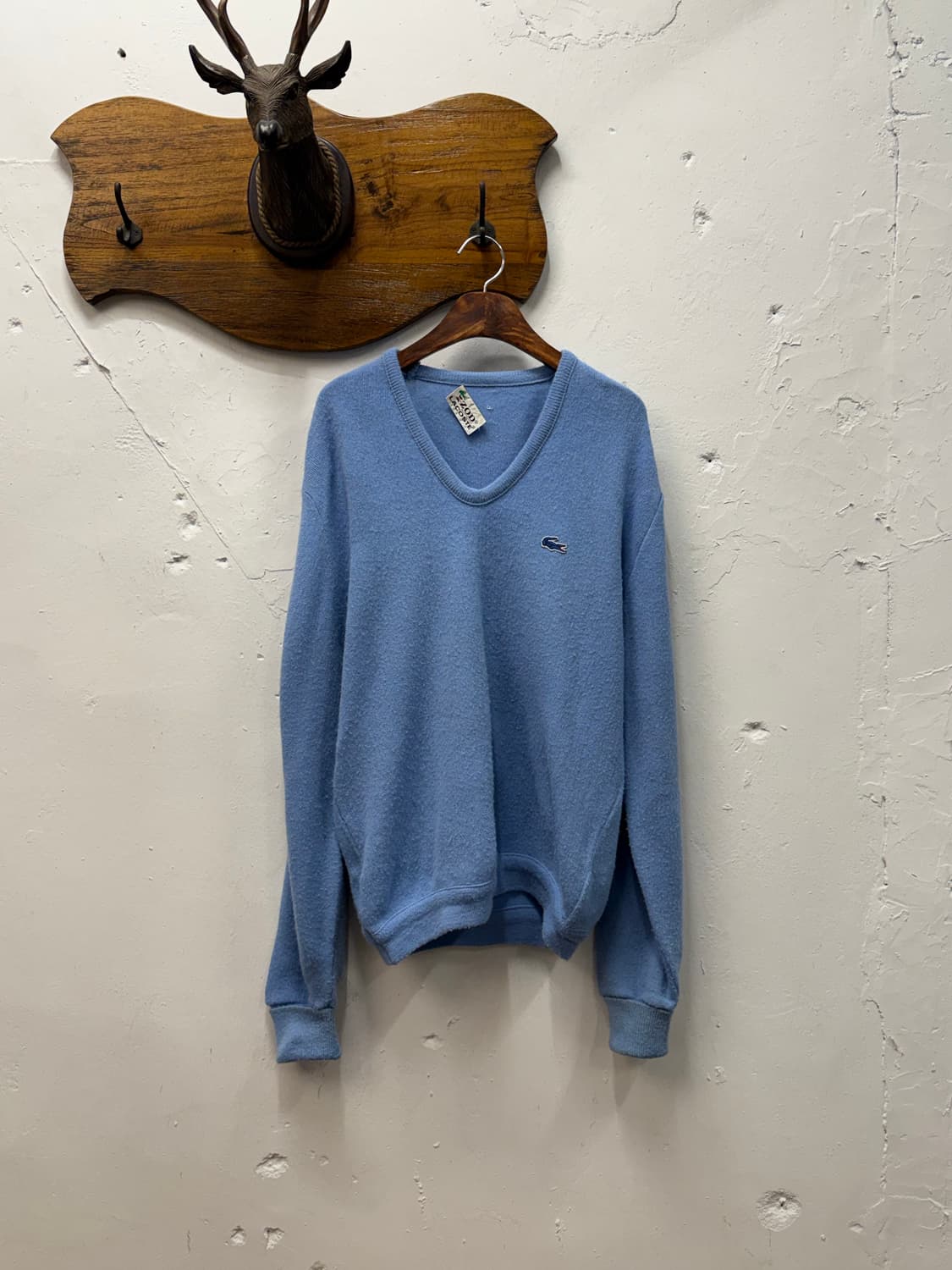 M) 7-80s Lacoste Light Blue V-neck Knit 상품이미지2