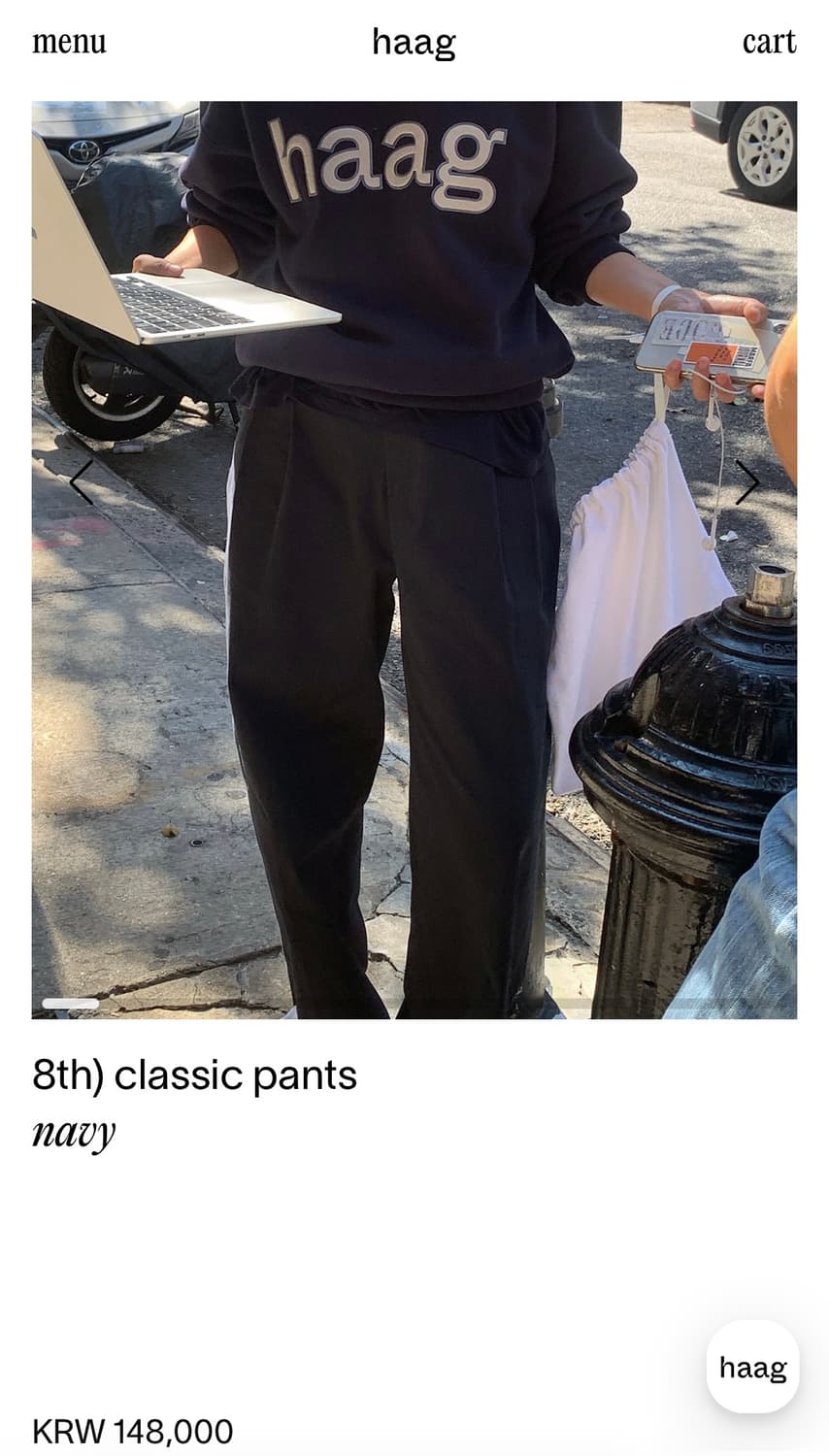 Haag 헤이그 클래식팬츠 네이비 M 상품이미지8
