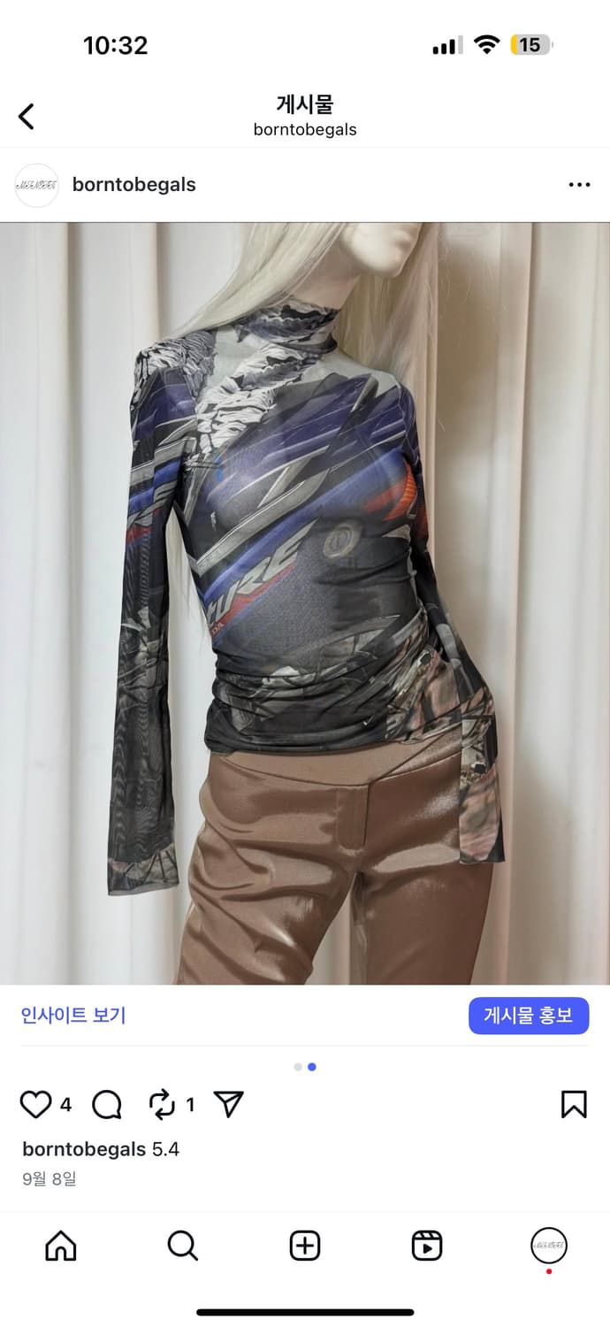 Vtg 시스루 터틀넥 탑 상품이미지2