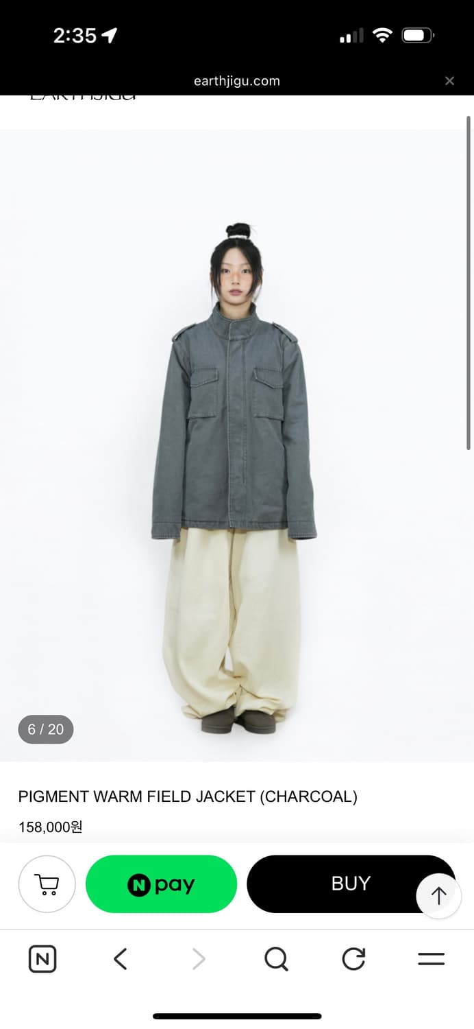 어스지구 earthjigu 필드자켓 차콜 상품이미지2