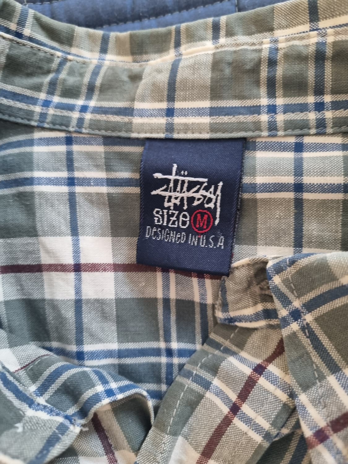 90s 스투시 체크 셔츠 Made in USA 상품이미지3