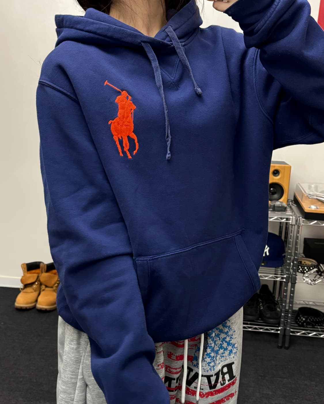 폴로 빅포니 오버핏 후드티 상품이미지3