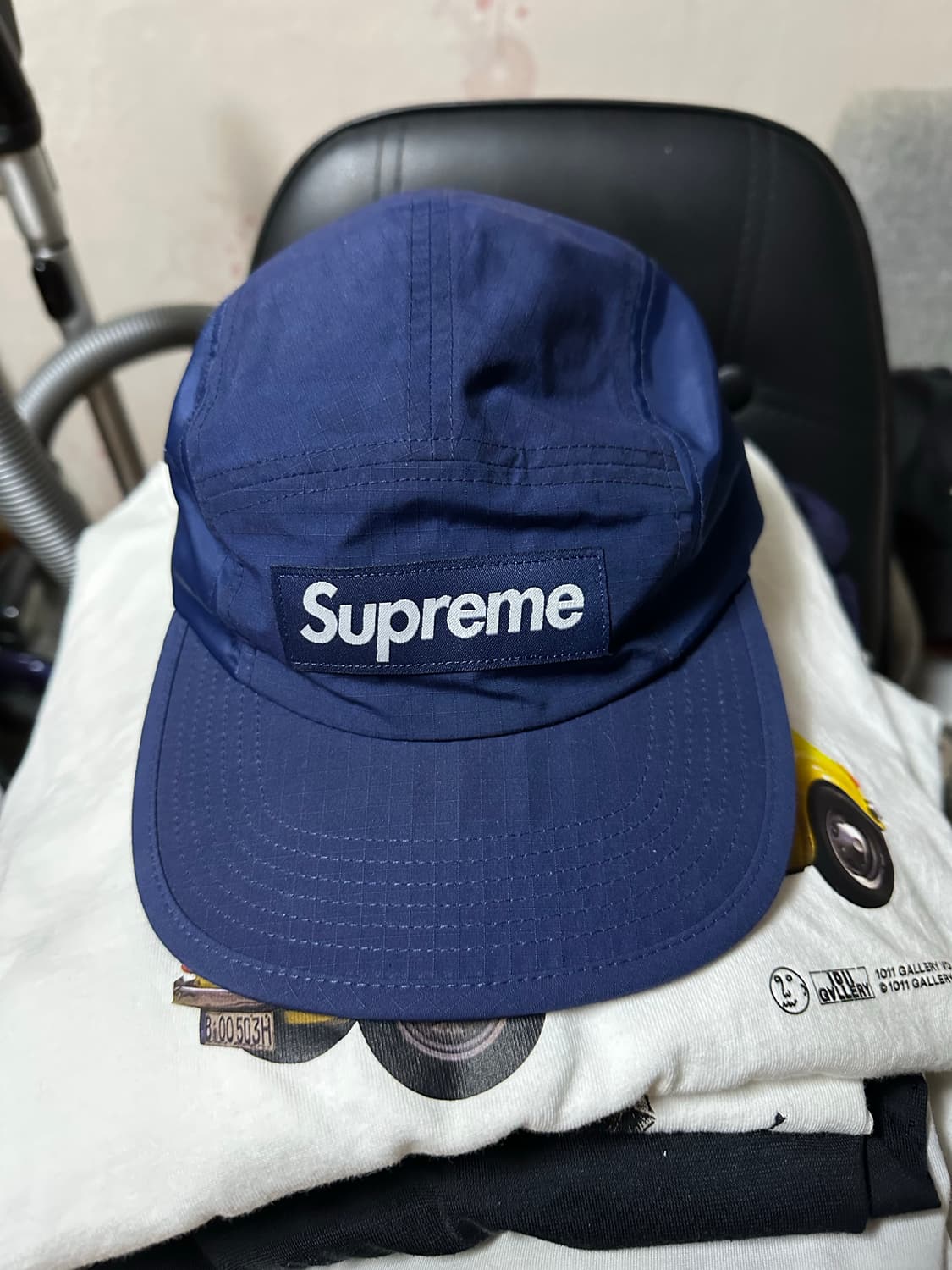 24fw 슈프림 왁스드 립스탑 캠프캡 네이비 상품이미지1