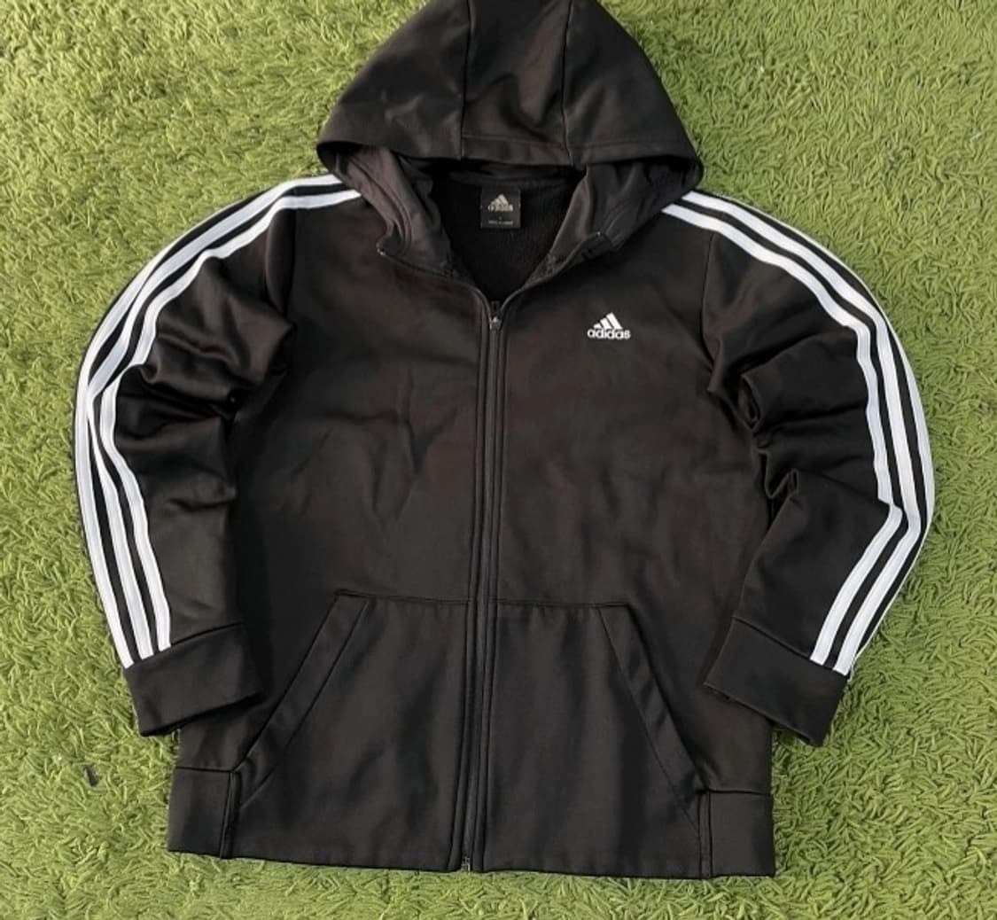 아디다스 블랙 검정 후드 여자 져지집업 95/M 상품이미지1