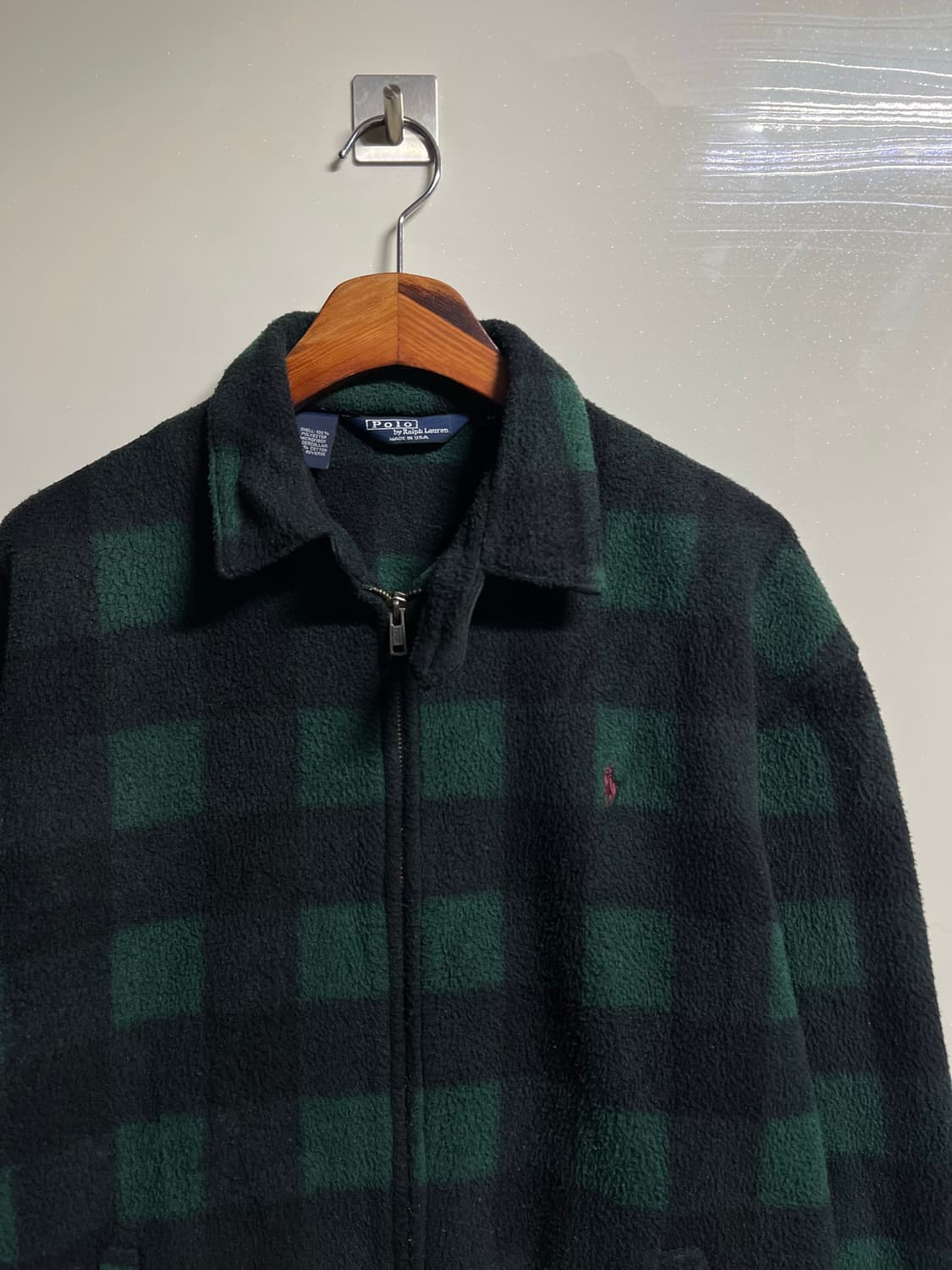 폴로 랄프로렌 그린 체크 플리스 집업 자켓 상품이미지2