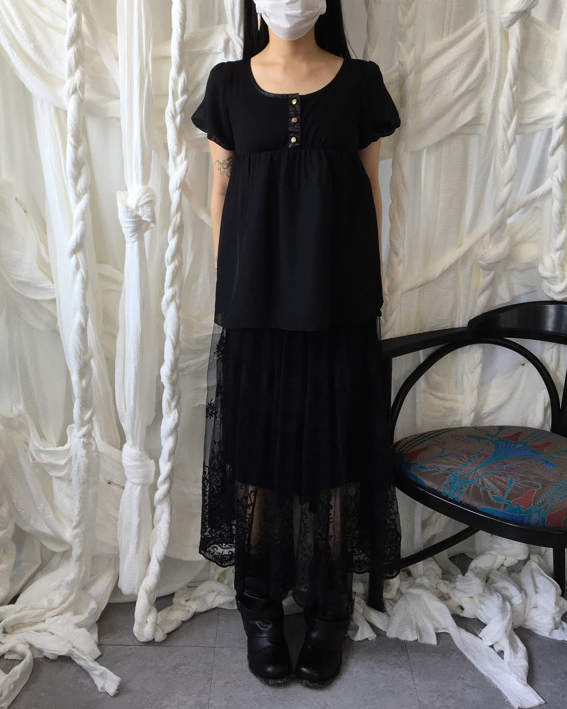 Henry neck puff blouse 상품이미지7