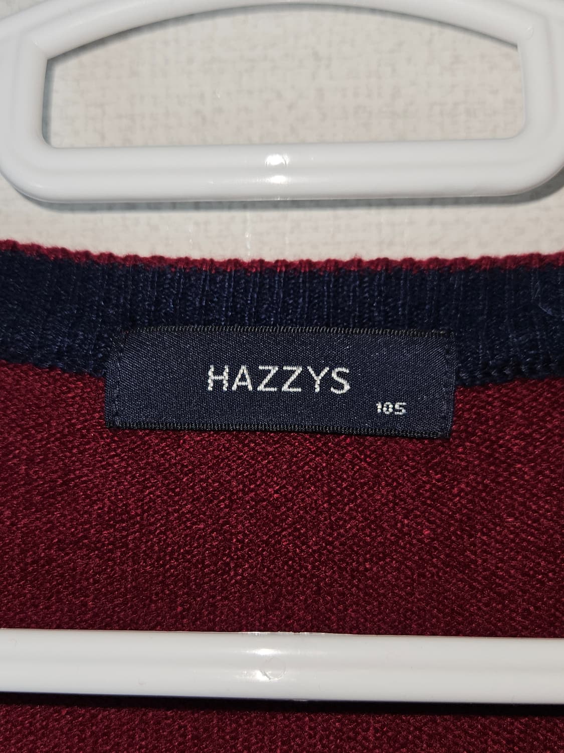 헤지스 100% 캐시미어 가디건 버건디 니트 105 상품이미지4