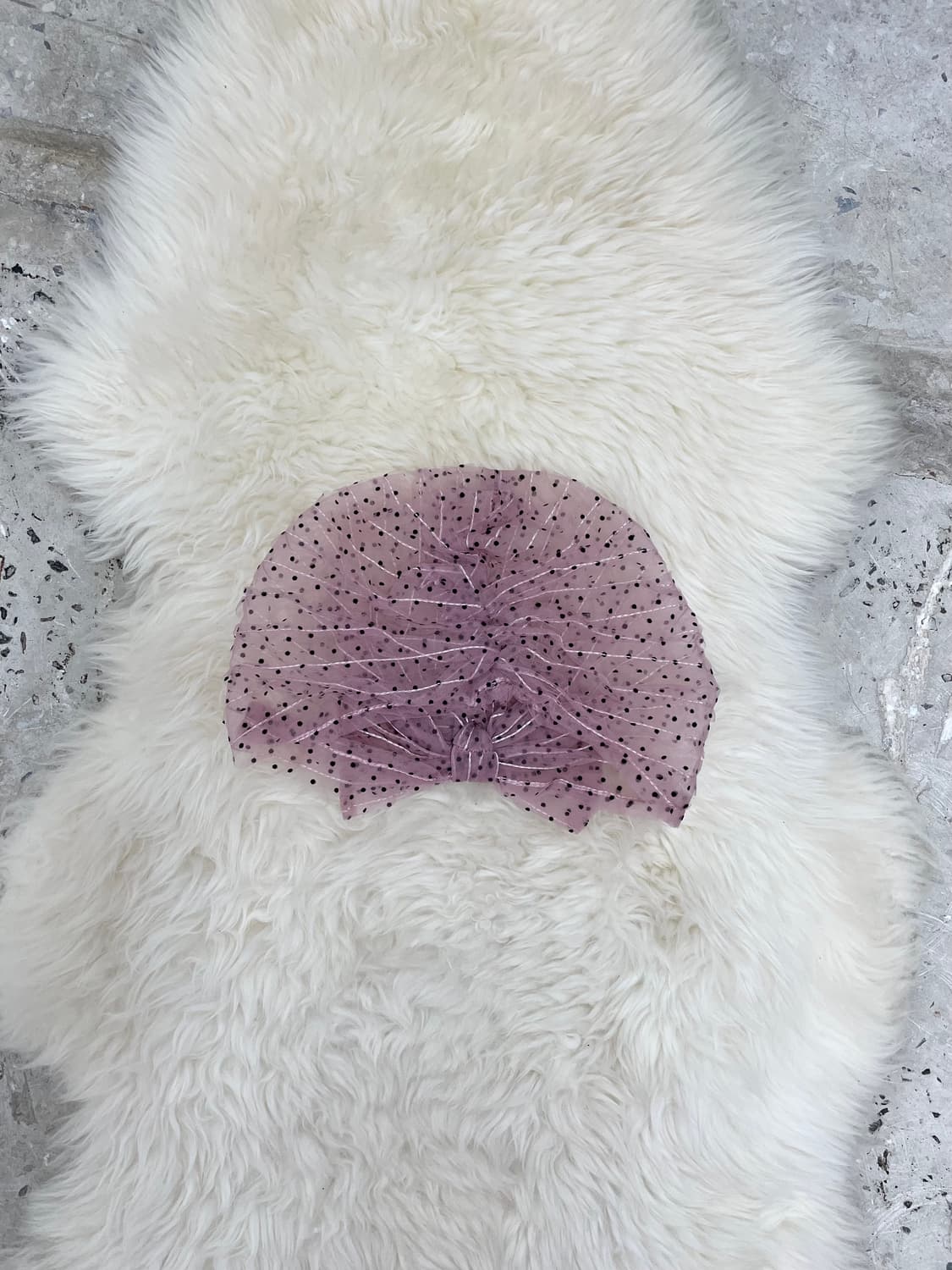 히메 핑크 리본 땡땡이 비니💕 상품이미지4