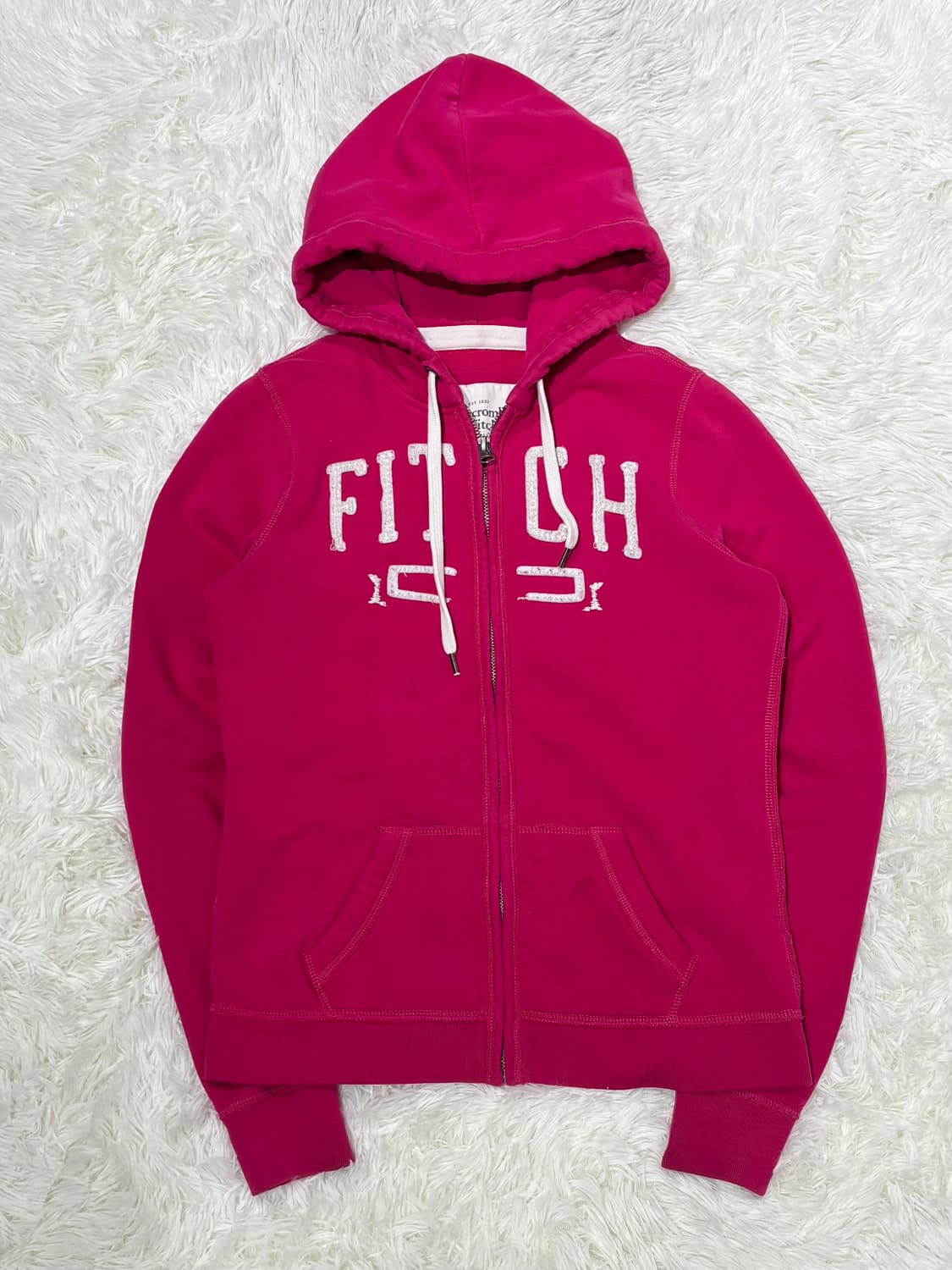 아베크롬비 핫핑크 빅로고 후드집업 상품이미지4