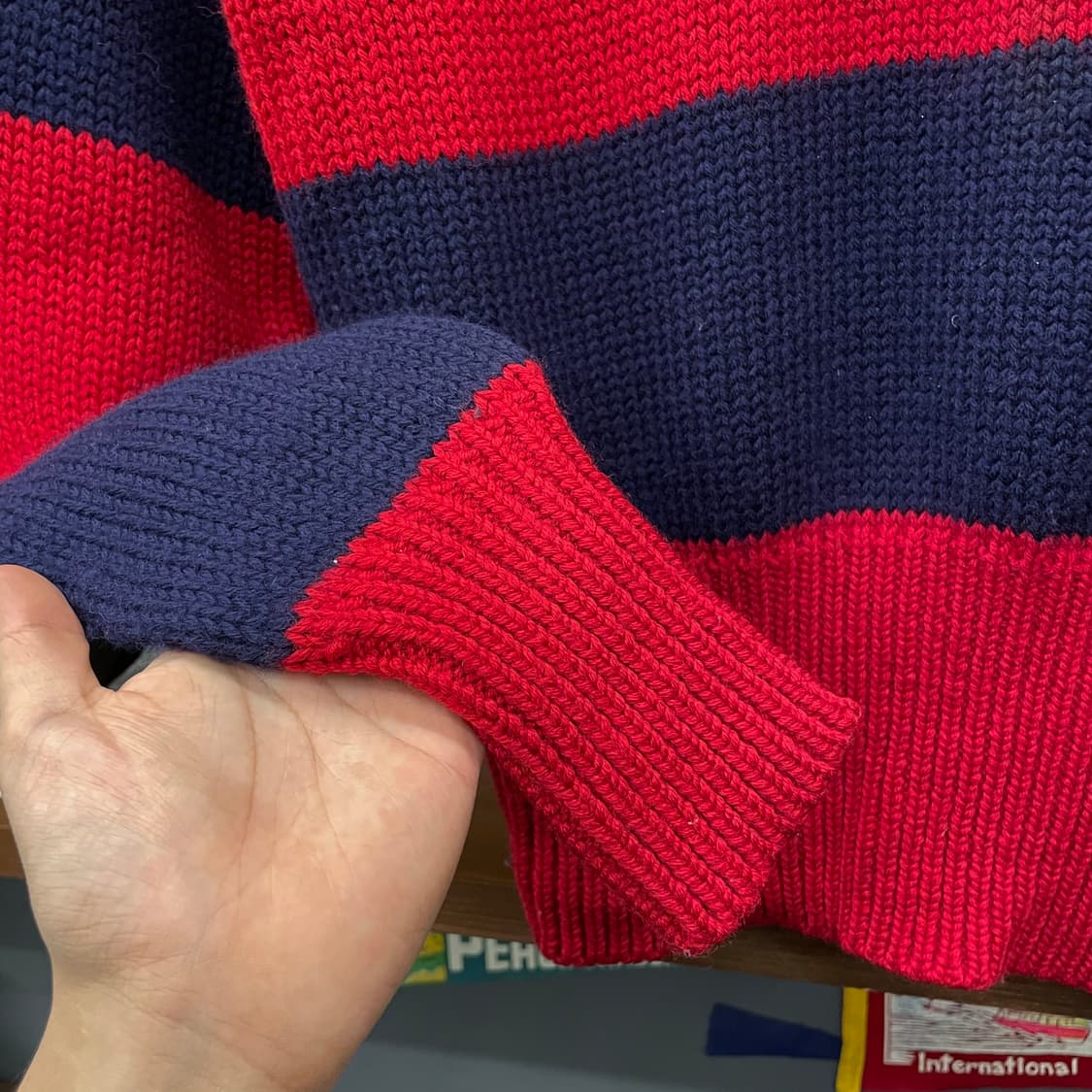 90s 폴로 랄프로렌 쿠키 패치 스트라이프 니트 스웨터 상품이미지6