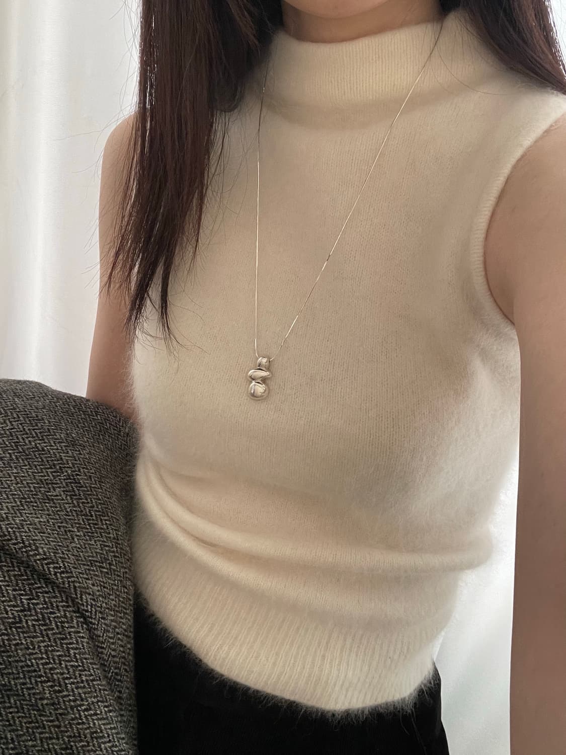 vintage angora half neck sleeveless knit 상품이미지8