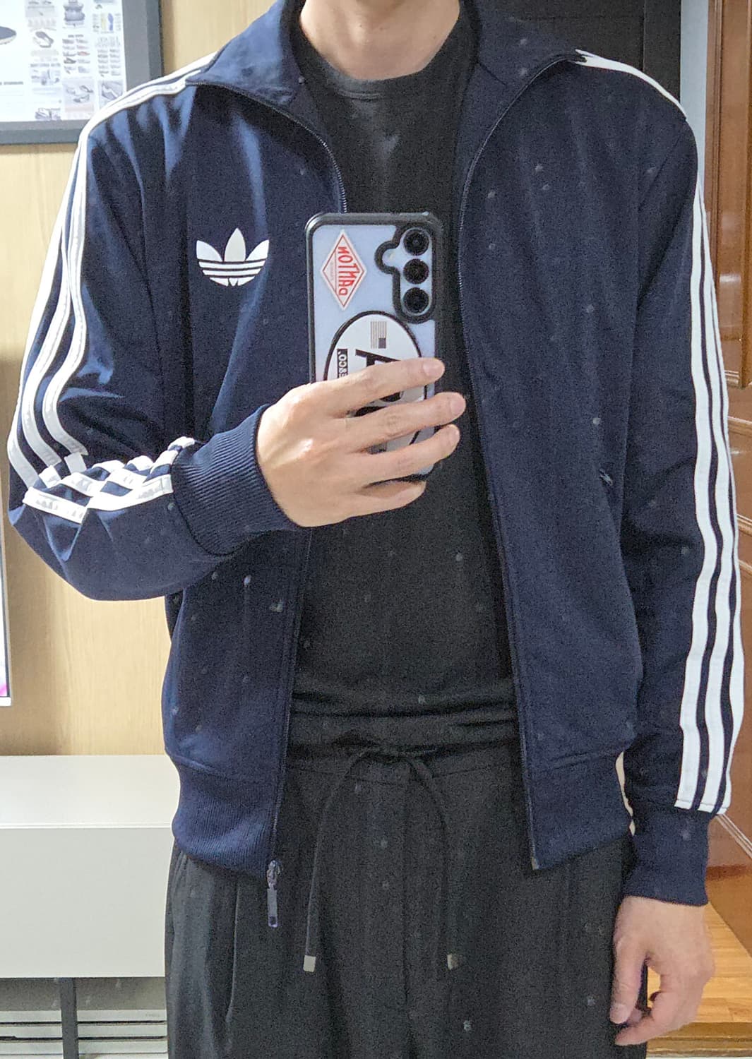 (착샷) 아디다스 파이어버드 져지 트랙탑 네이비  상품이미지10