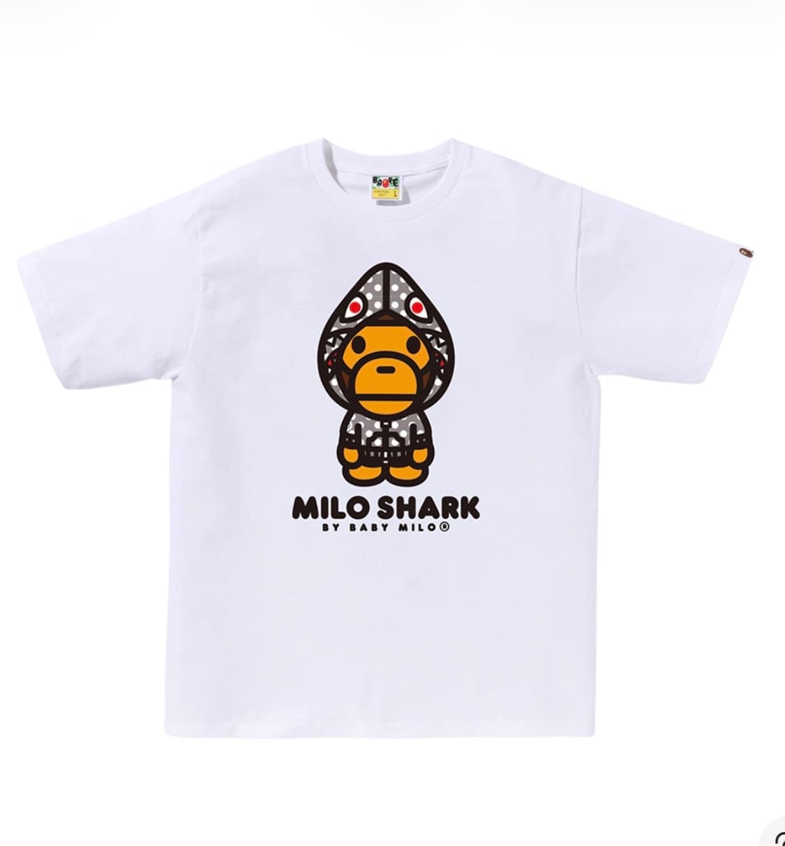 베이프 마일로 샤크 오사카 티셔츠 화이트 - 오사카 팝업 스토어 한정 상품이미지1