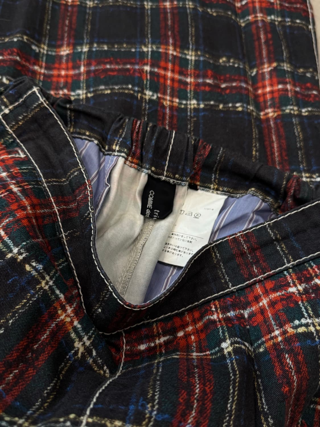 꼼데가르송 19aw 타탄 체크 와이드 큐롯 팬츠 상품이미지5