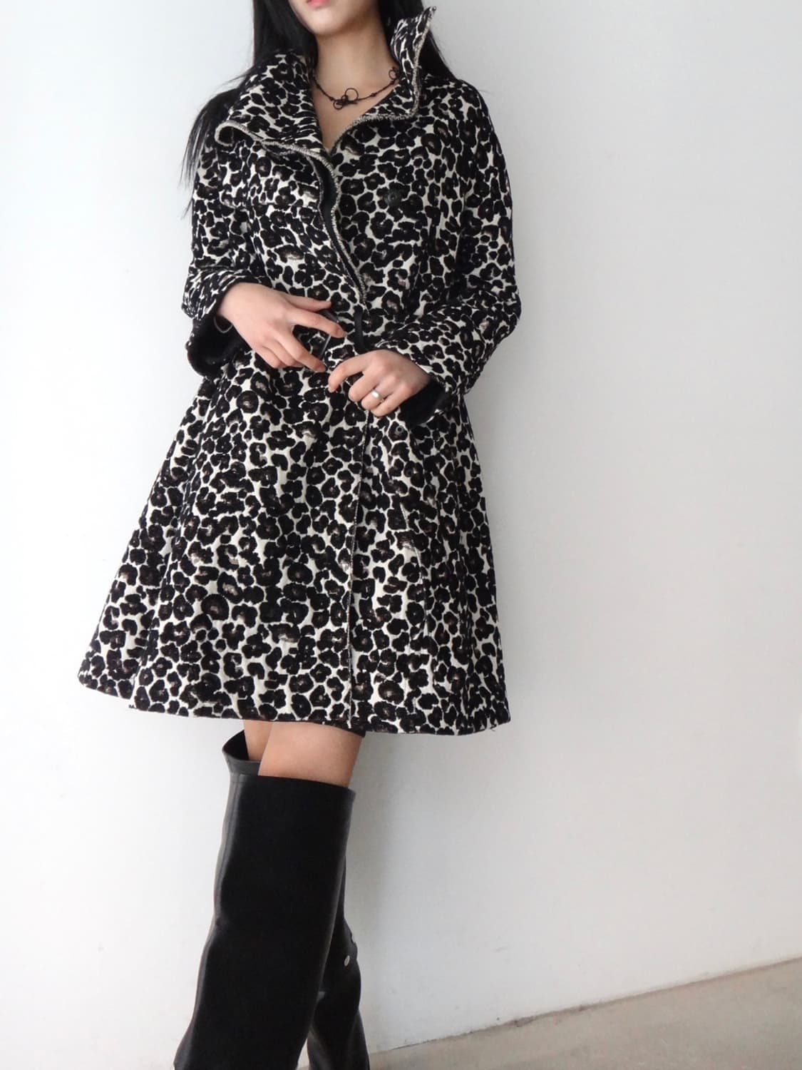 TIME flower drape jacket / black 상품이미지1