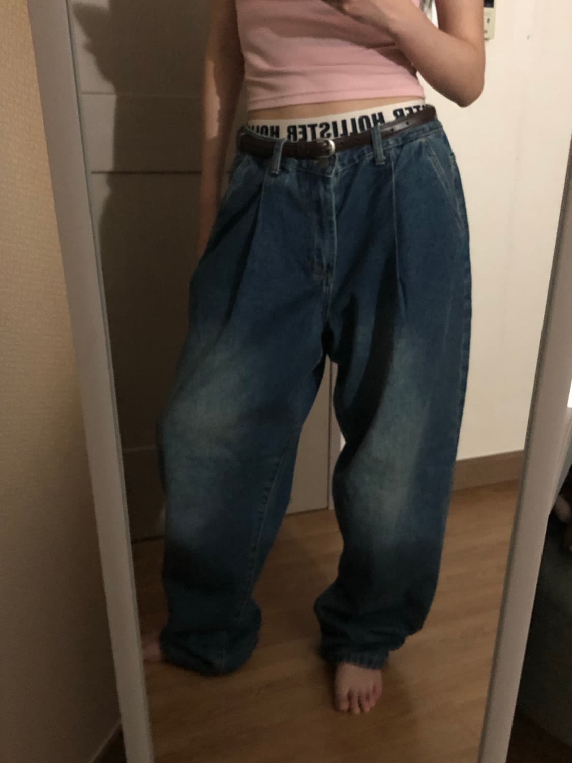 디미트리블랙 워싱 원턱 커브드 데님팬츠 상품이미지2