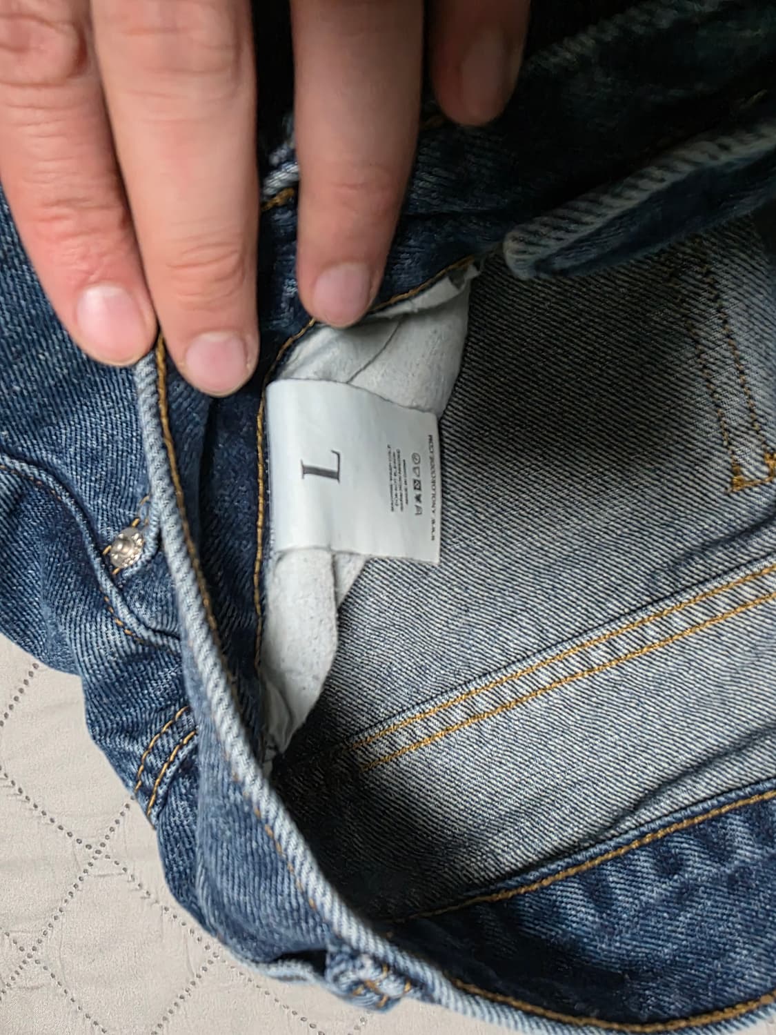 [L] 어널러코드 리자드 와이드데님팬츠 중청 상품이미지3