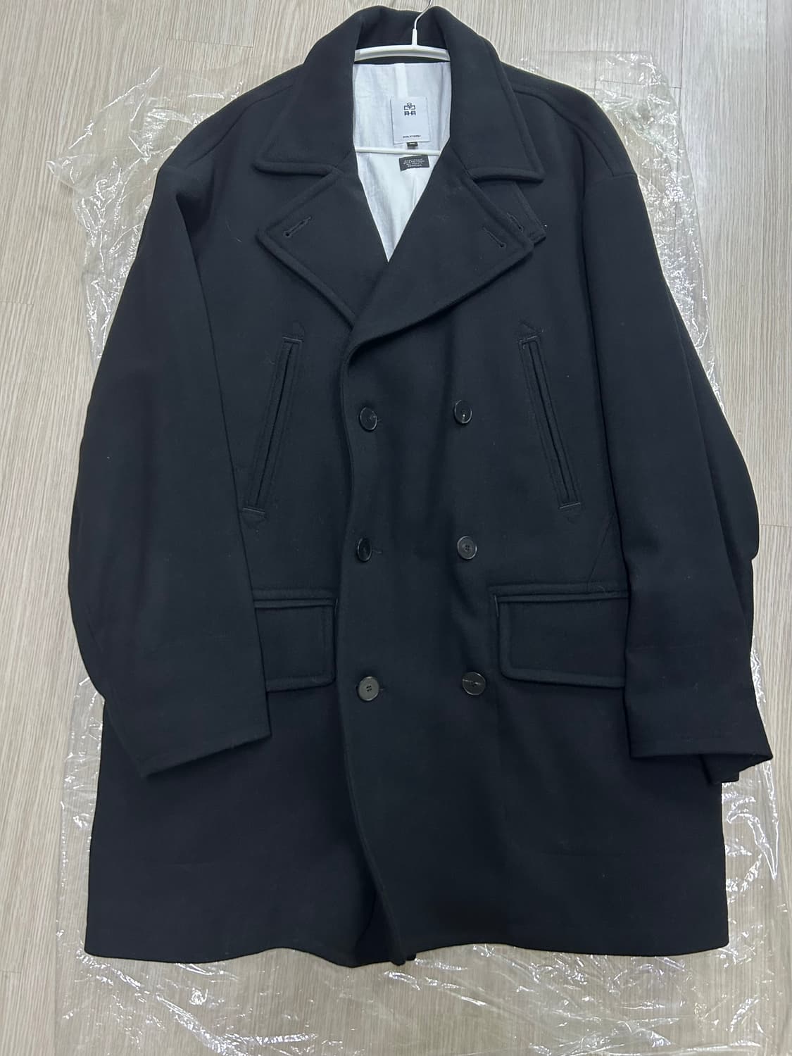 (2) 폴리테루 울 피코트 블랙 상품이미지2