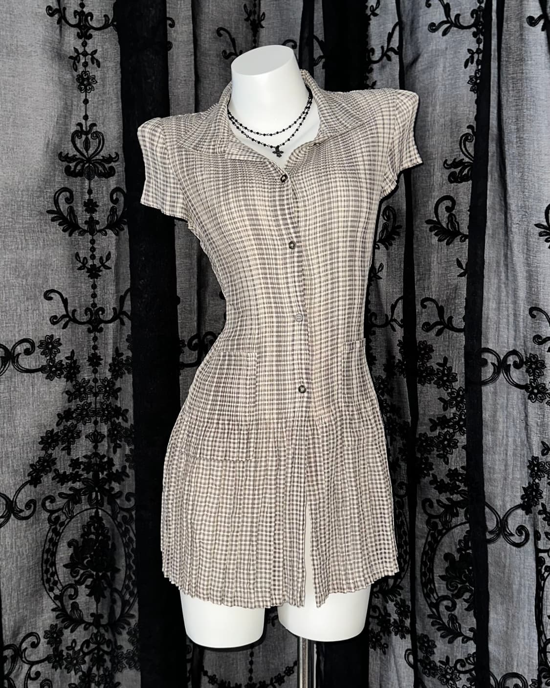 brown shirt dress 상품이미지1