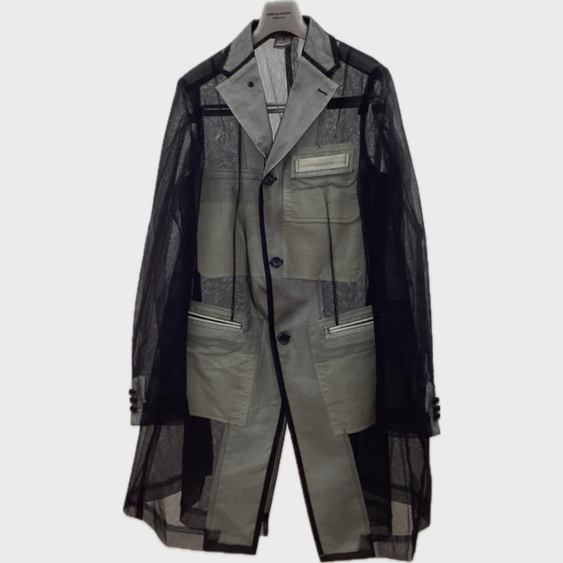 (택있음)25ss 꼼데가르송 옴므플러스 튤 자켓 m(시착 1회) 상품이미지4