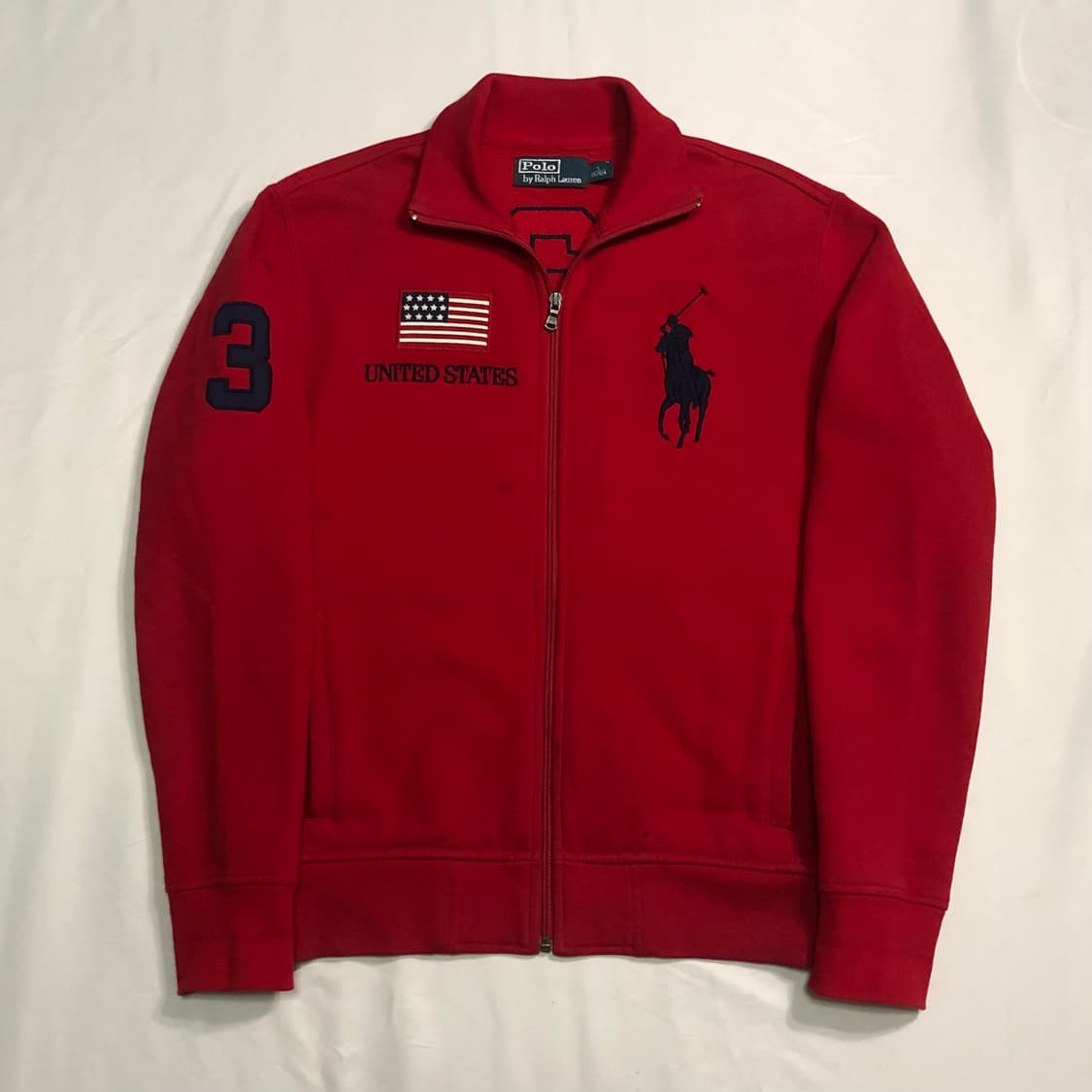 폴로 랄프로렌 USA 성조기 레드 집업 상품이미지4