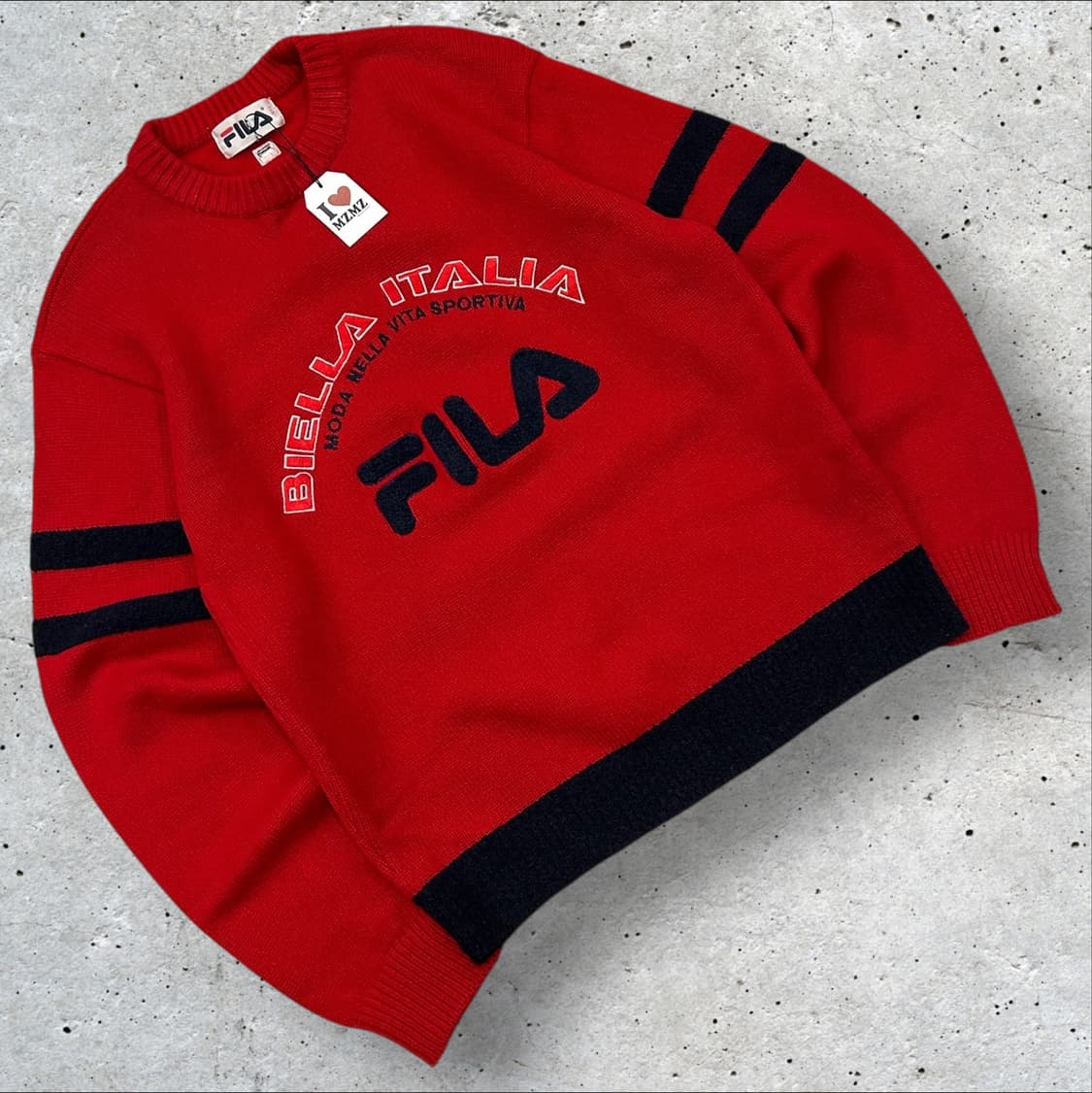 [95] 90s 휠라 FILA 레드 니트 스웨터 A750 상품이미지1