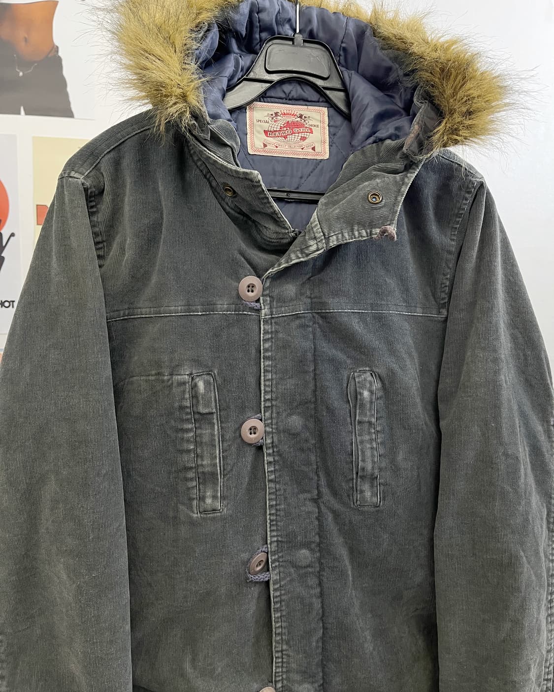 올드 빈티지 코듀로이 퍼 후드 점퍼 상품이미지6