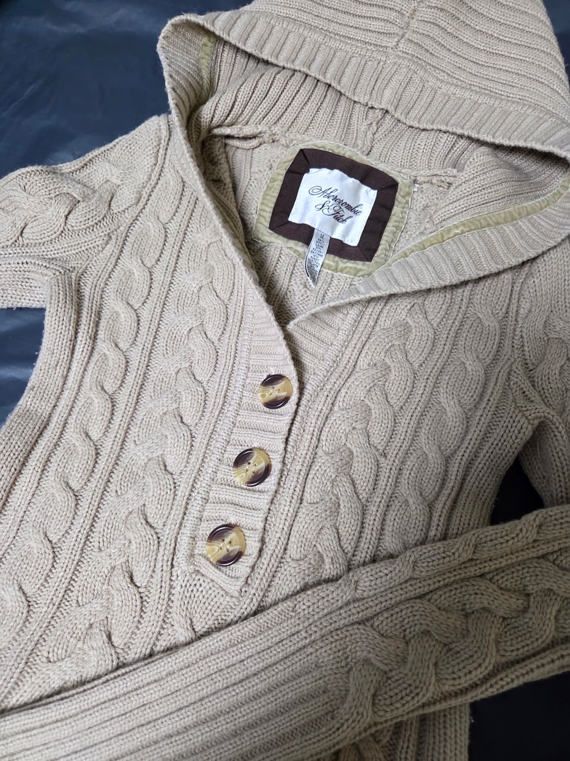 아베크롬비 딱붙베이지 꽈배기니트 상품이미지1