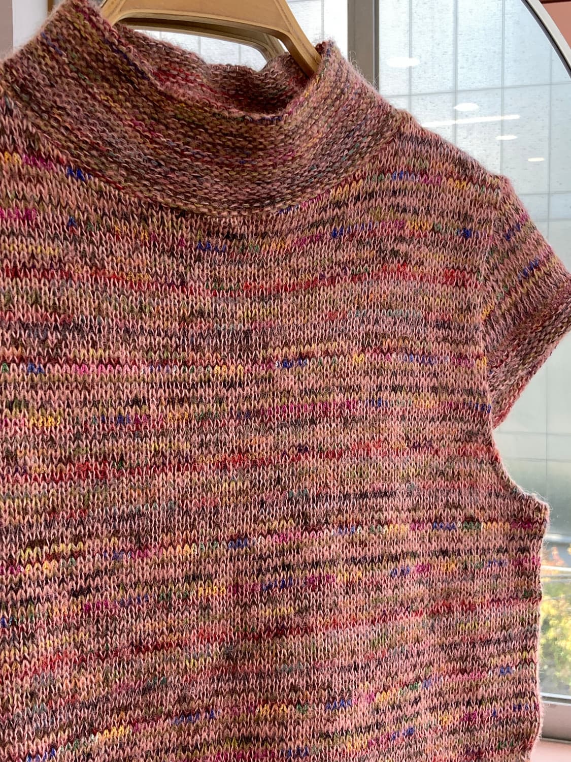 컬러 믹스 반팔 니트 상품이미지3