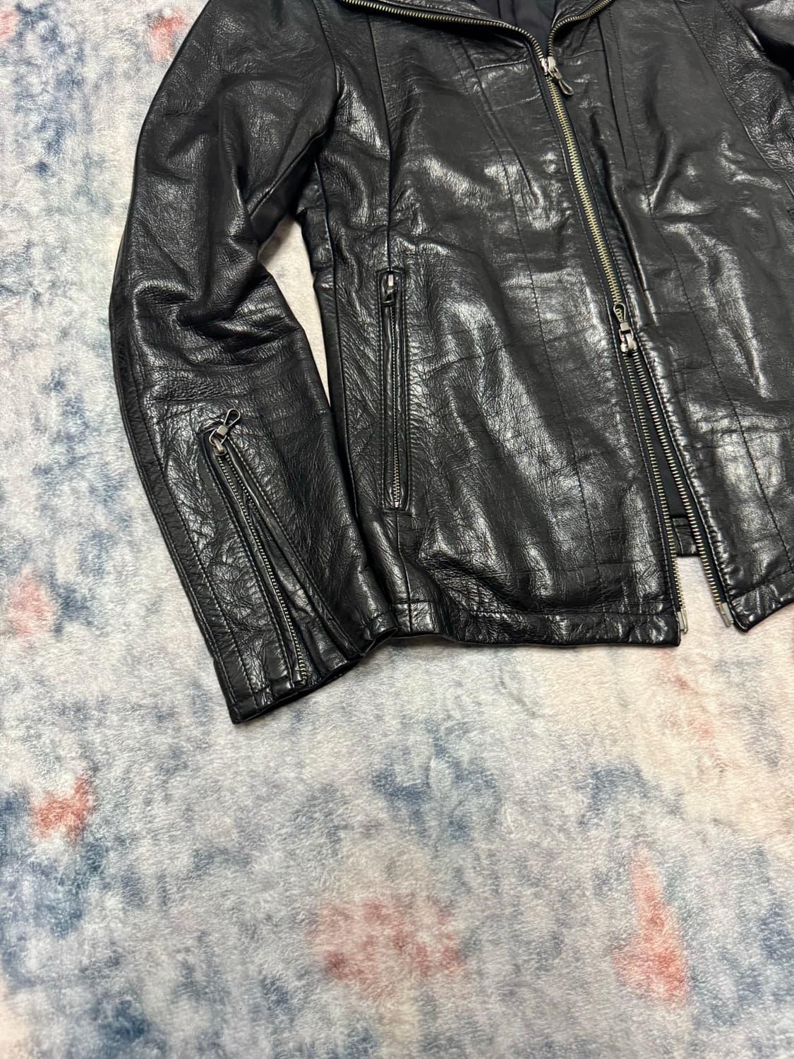 Schlussel 00s lamb skin rider jacket 상품이미지5