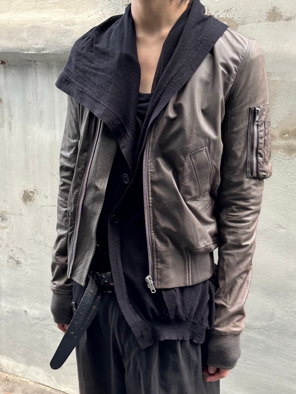 릭오웬스 레더 블루종 상품이미지1