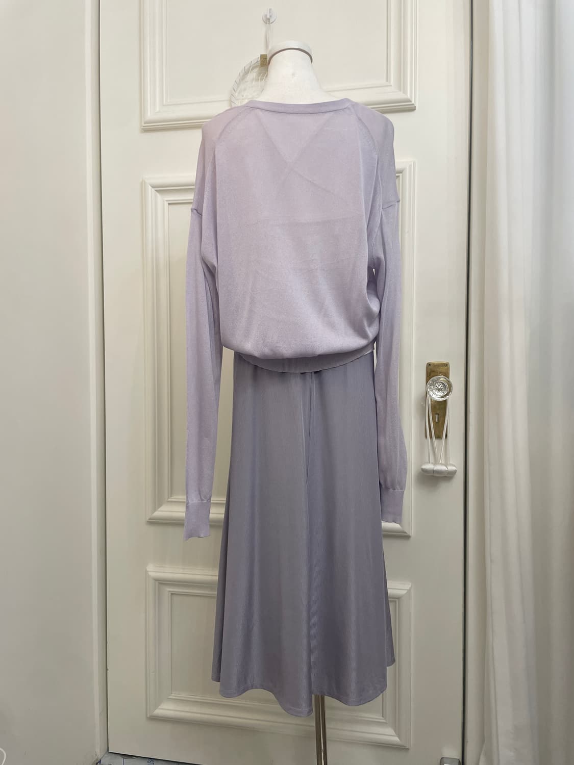 lavender basic long banding skirt 상품이미지8