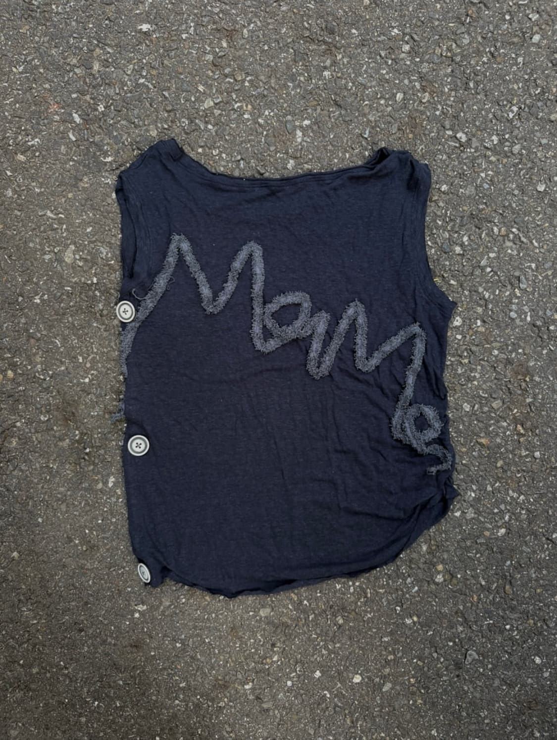 One shoulder button sleeveless- navy 상품이미지1