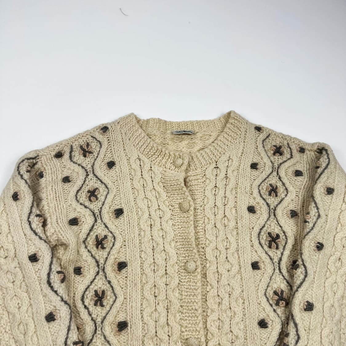 VTG 빈티지 아이보리 케이블 니트 가디건 (M 여성추천) 상품이미지1