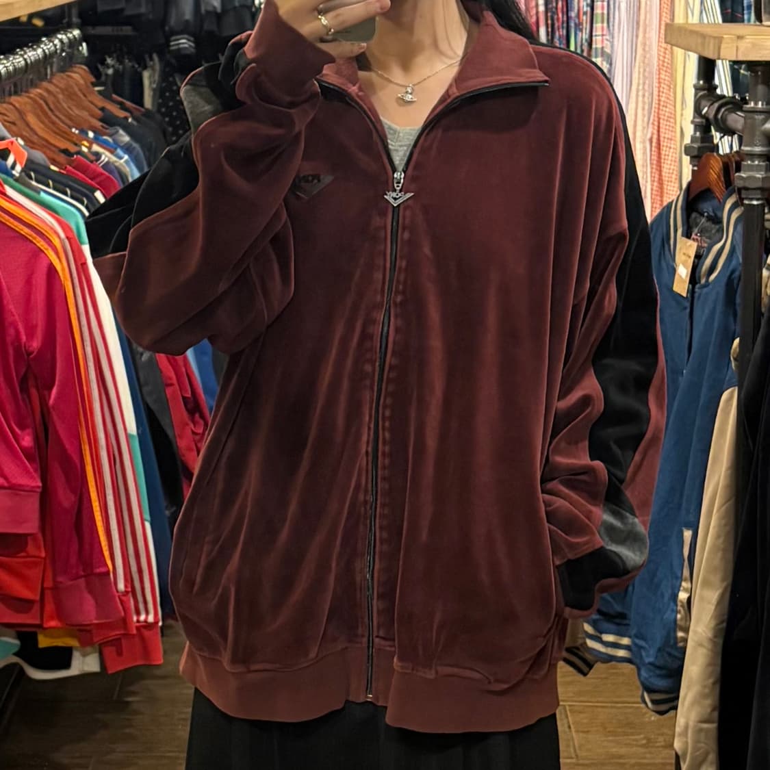 [HI] VTG 벨벳져지 버건디 상품이미지3