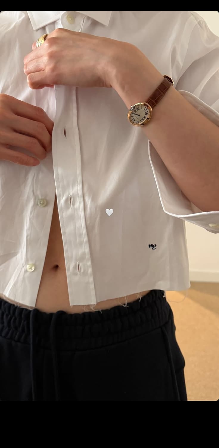 hommegirls 화이트 크롭 셔츠 상품이미지1