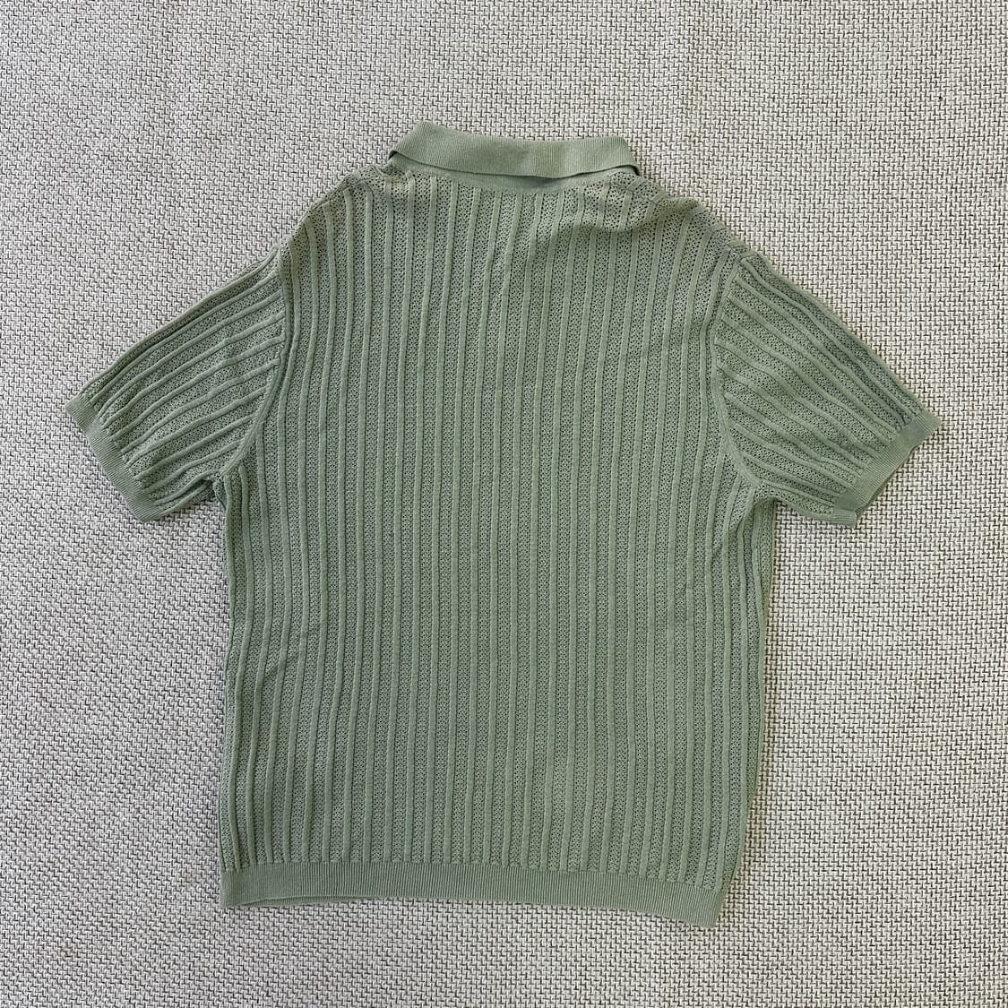 XL 자라 골지 카라 반팔 니트 티 0409D 상품이미지4