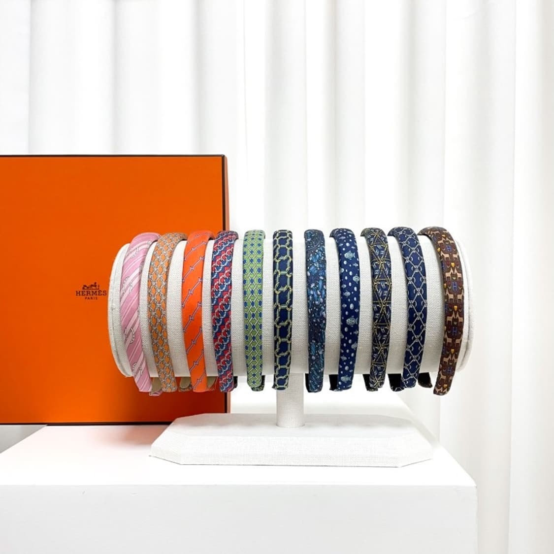 정품 에르메스 오렌지 H 머리띠 상품이미지8