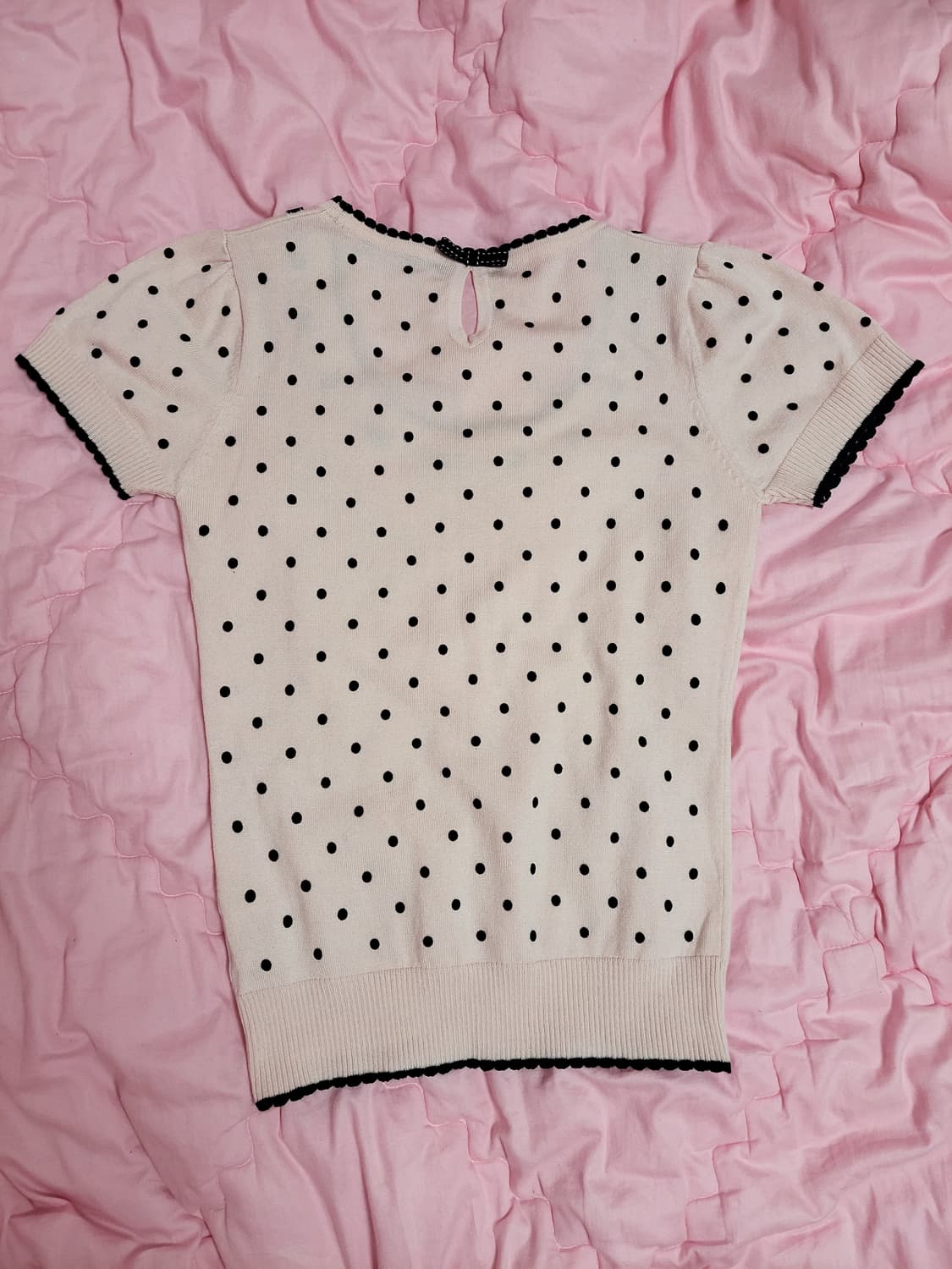 급처상태최상!INGNI잉그니 핑크 도트 리본 반팔 공주니트티 리즈리사st 상품이미지2