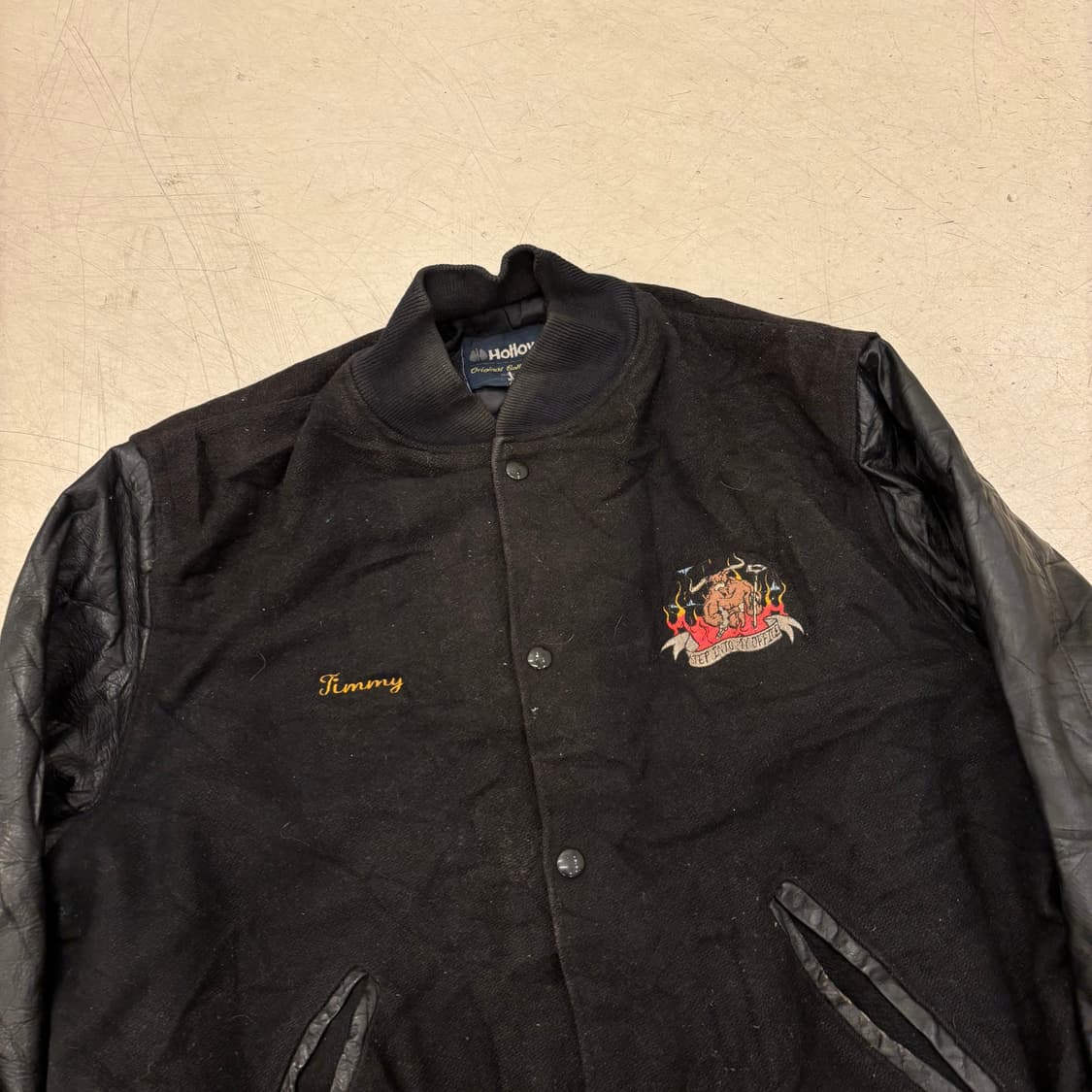 Usa Holloway 리얼레더 패치 바시티 자켓 상품이미지2