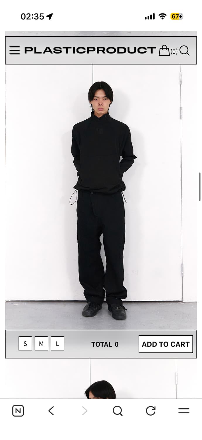 플라스틱프로덕트 하프집업 블랙 남성(s) 상품이미지3