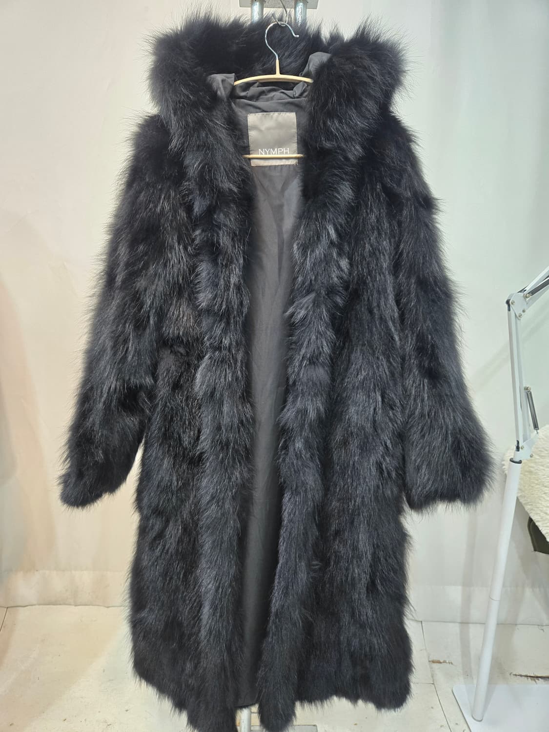 님프 블랙퍼 코트 상품이미지1