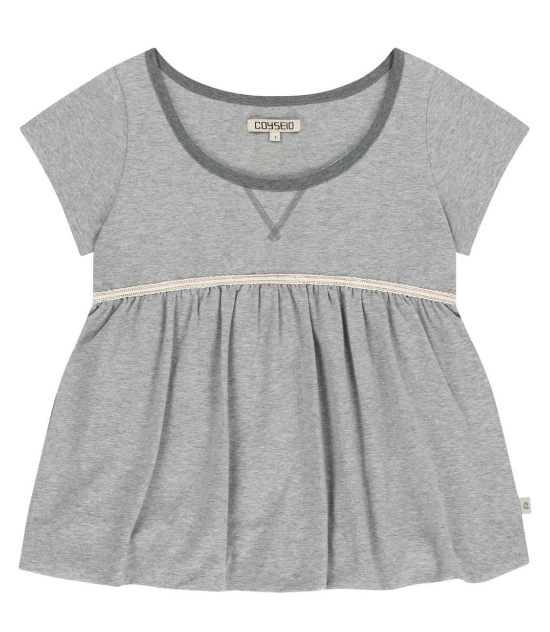 코이세이오 레이스 벌룬 티셔츠 멜란지그레이 사이즈2 상품이미지1