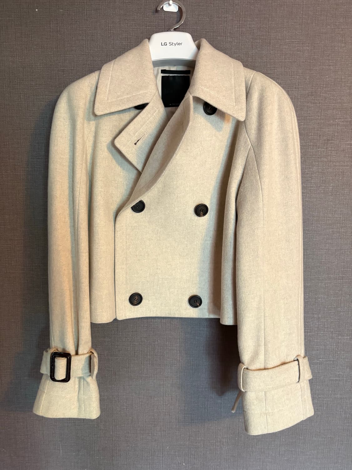 Jain Song 아이보리 더블 버튼 숏 코트 상품이미지1