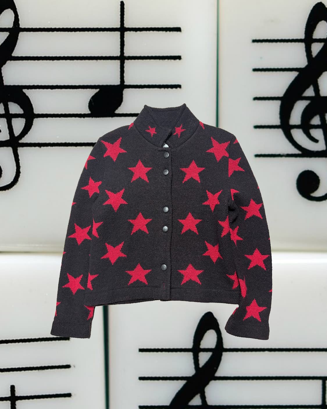 90s 스타 패턴 울 니트 자켓 상품이미지1