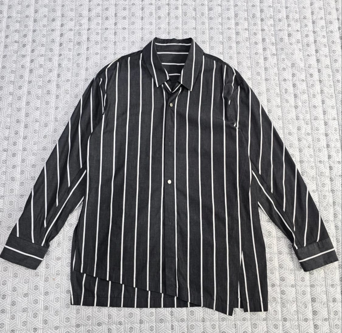 한섬 시스템 SYSTEM 오버핏 스트라이프 셔츠 100~105 상품이미지5